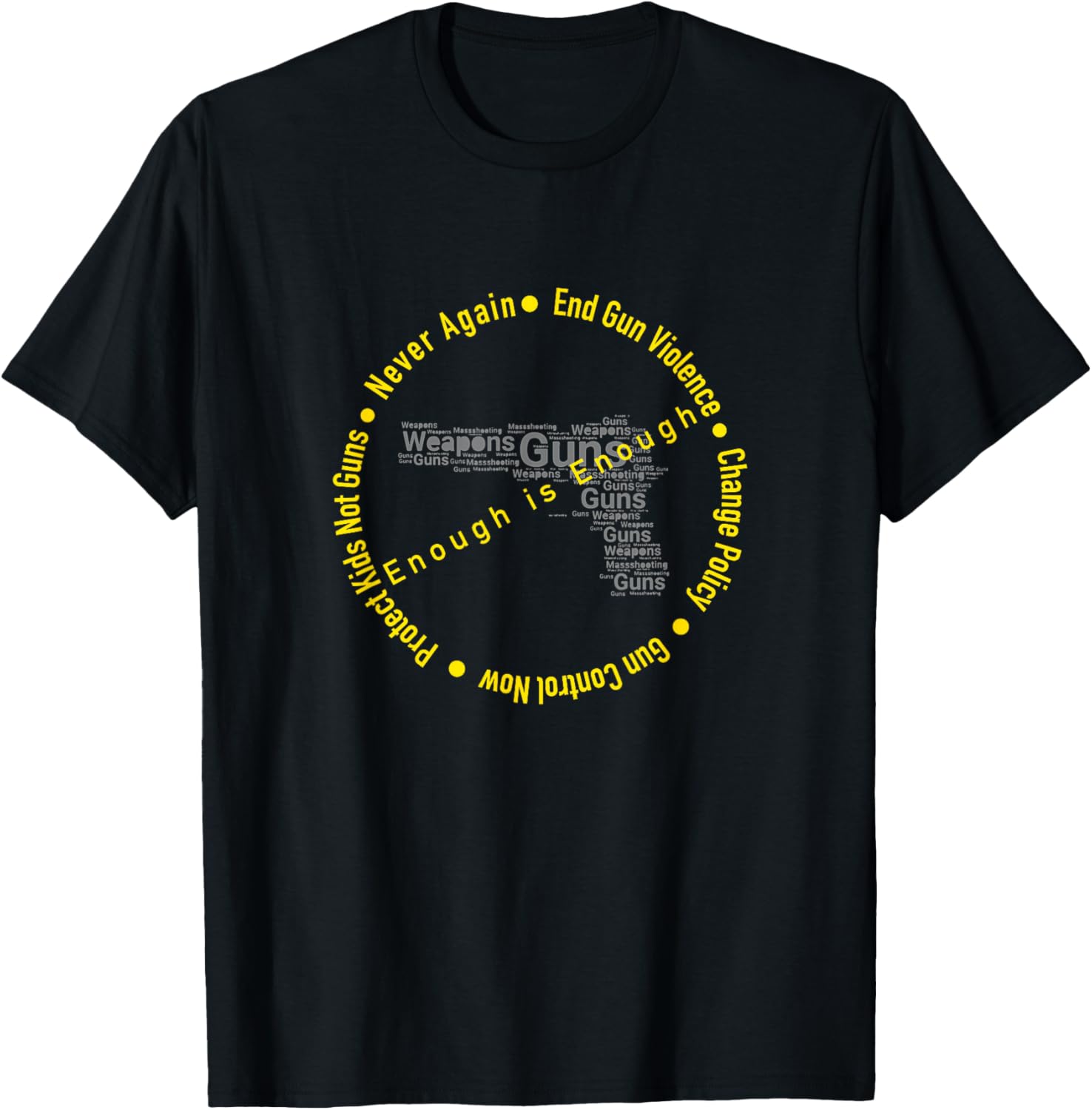 Anti Guns T Shirt Weapons Control Shirt