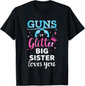 Gender Reveal Guns Or Glitter Sister Matching Baby Party