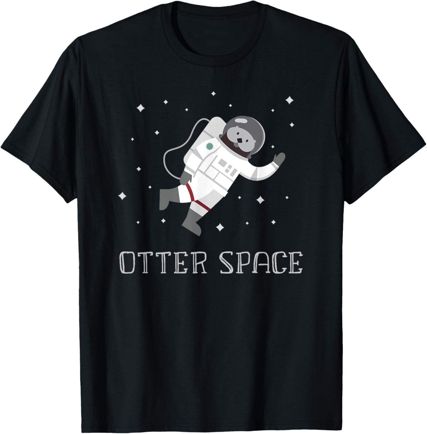 Otter Space Funny Astronaut Shirt Cute Pun tShirt kids women