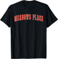 Meadows Place Texas TX College Style Red Text Meadows Place