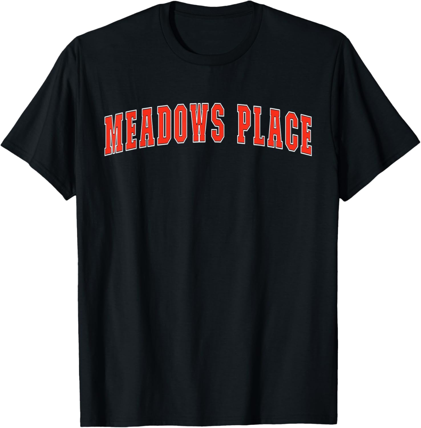 Meadows Place Texas TX College Style Red Text Meadows Place