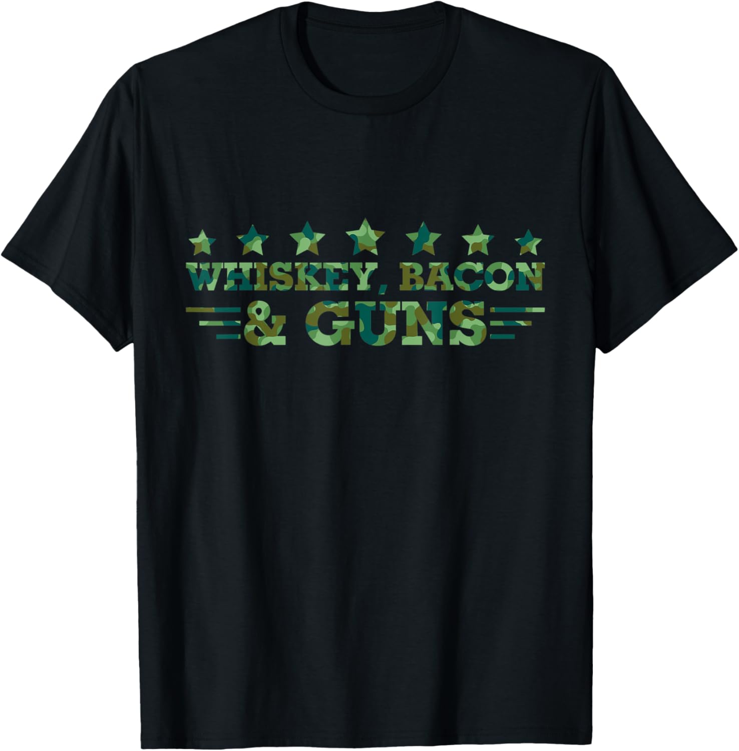 Whiskey Bacon Guns Freedom Veteran Usa Flag T Shirt Women Men