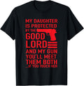 Protective Daddy T Shirt Funny Dad Of Girl Tee