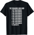 Top 10 Reasons I Need Guns 2Nd Amendment Tee Anti Democrat