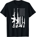 American Flag Gun Shirt Stars With Shotgun Sniper Ar15 Guns Women Men