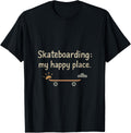 Skateboarding My Happy Place Vintage Handwritten Graphic