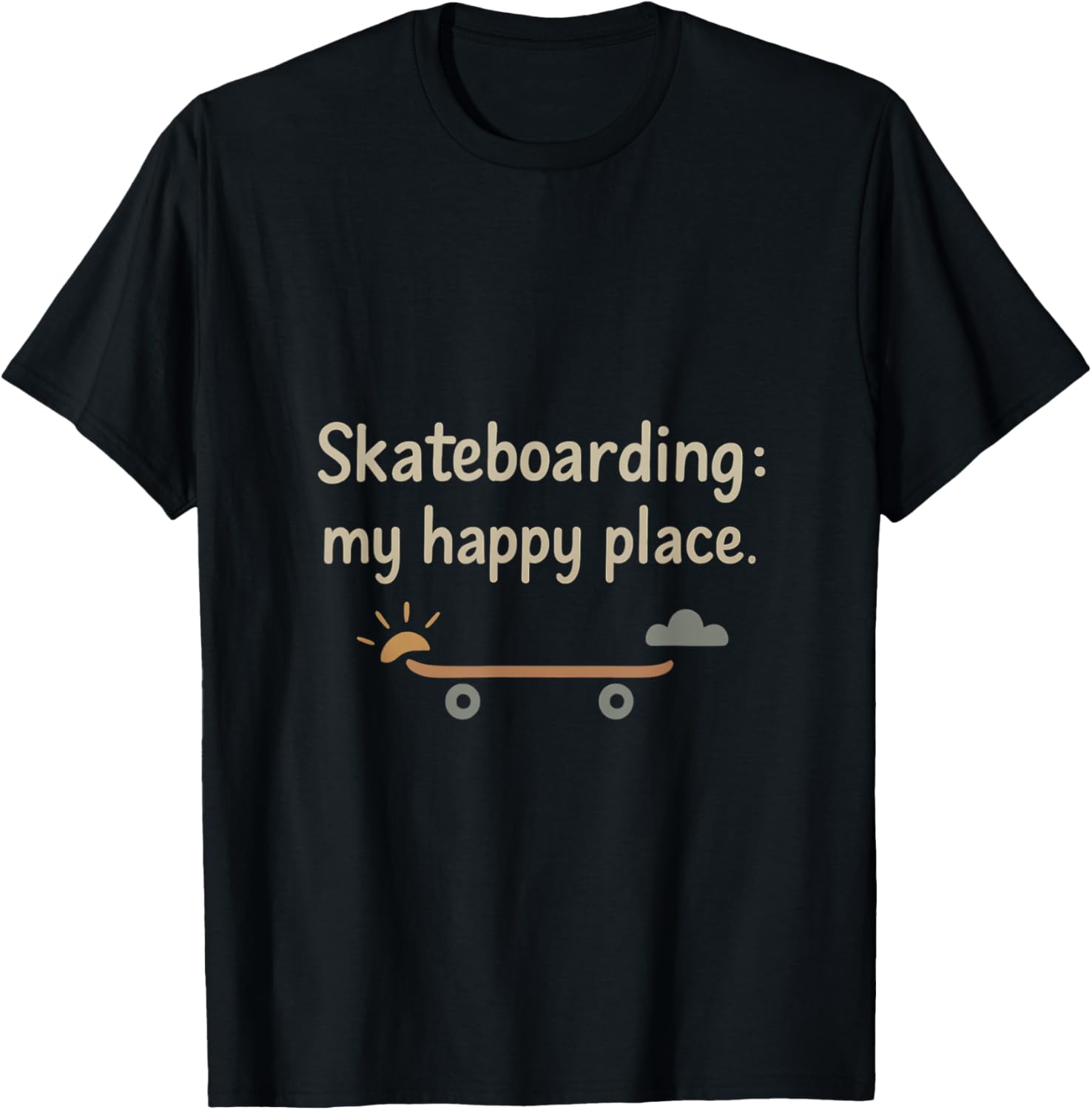 Skateboarding My Happy Place Vintage Handwritten Graphic
