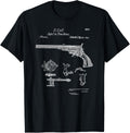 Vintage Patent Print 1839 Revolver Western Gun T Shirt