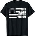 Beer Bacon Guns Freedom T Shirt Funny Patriotic Tee