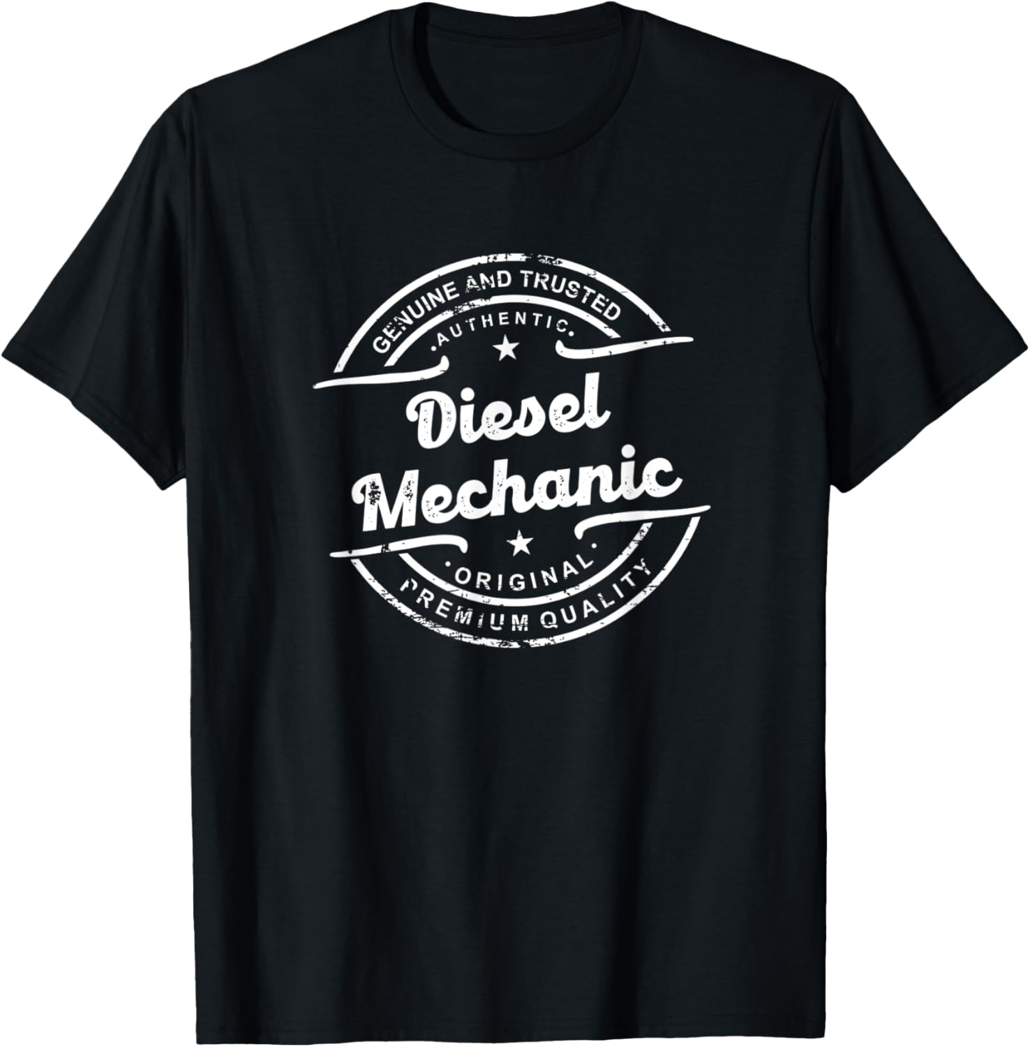 Diesel Mechanic Vintage Stamp Retro Distressed Logo Old