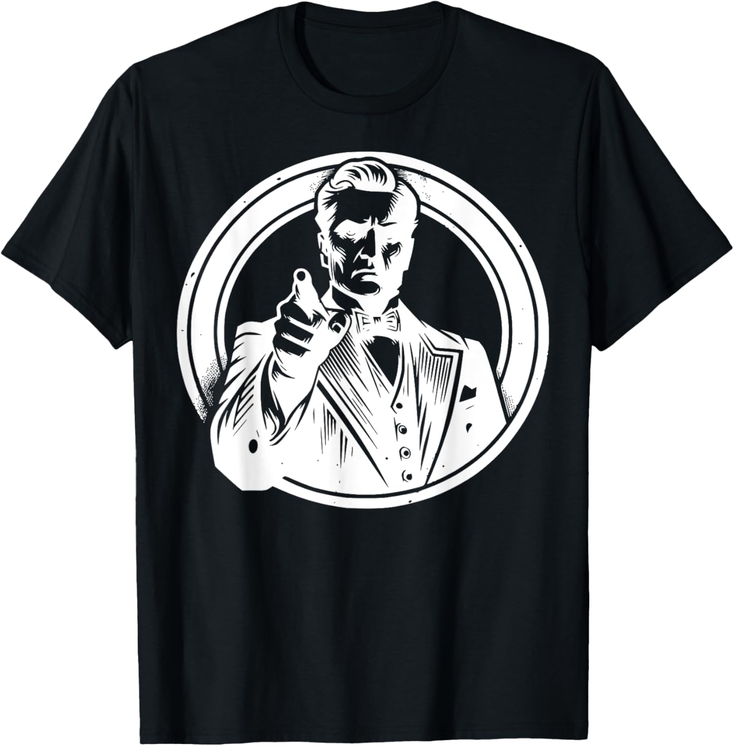Mobster Tough Guy Graphics Man In Suit With Gun