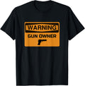 Warning Gun Owner Tee Shirt Handgun T Shirt