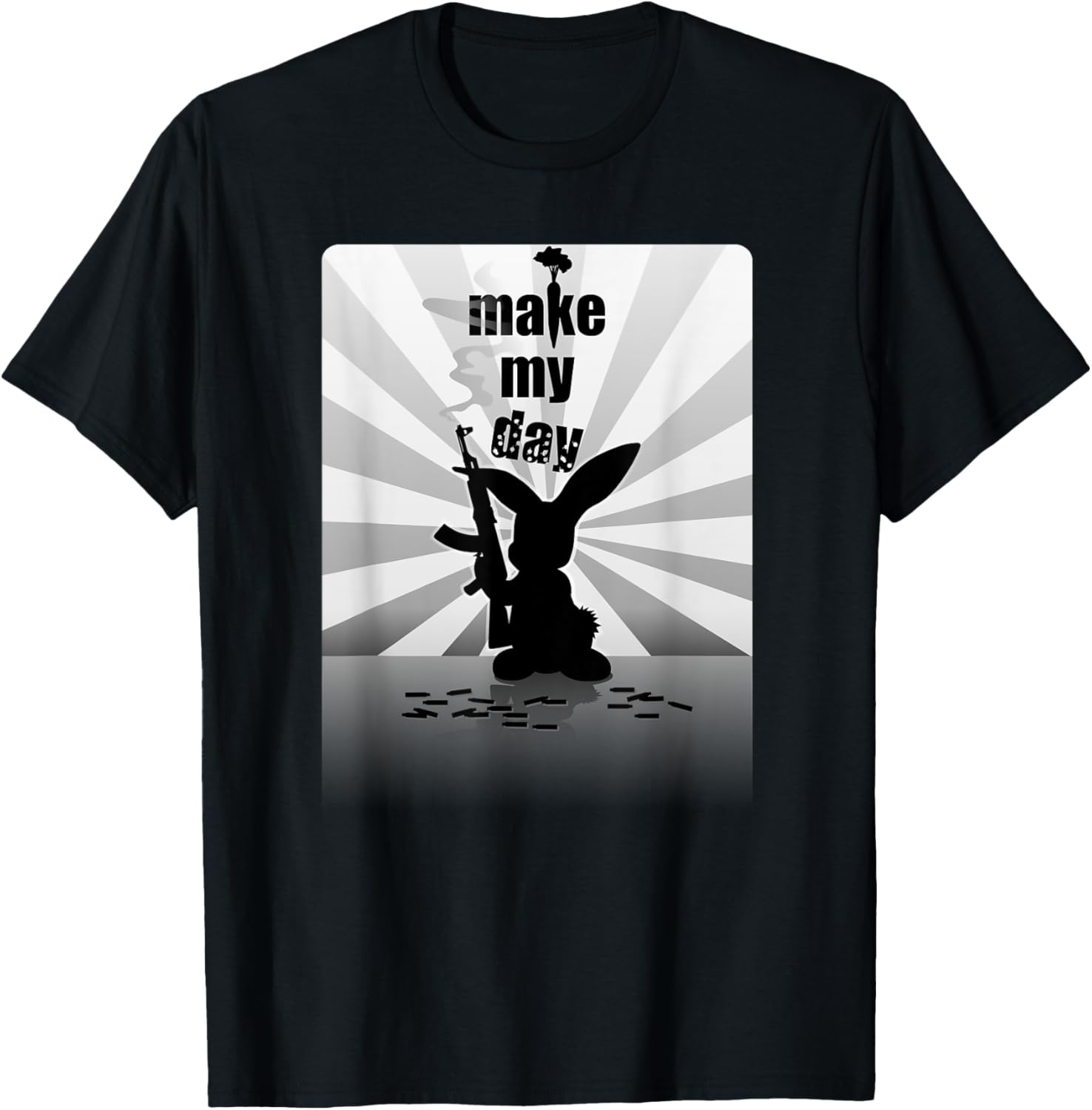 Bunny Rabbit Animal Attitude Guns Humor Cool T Shirt