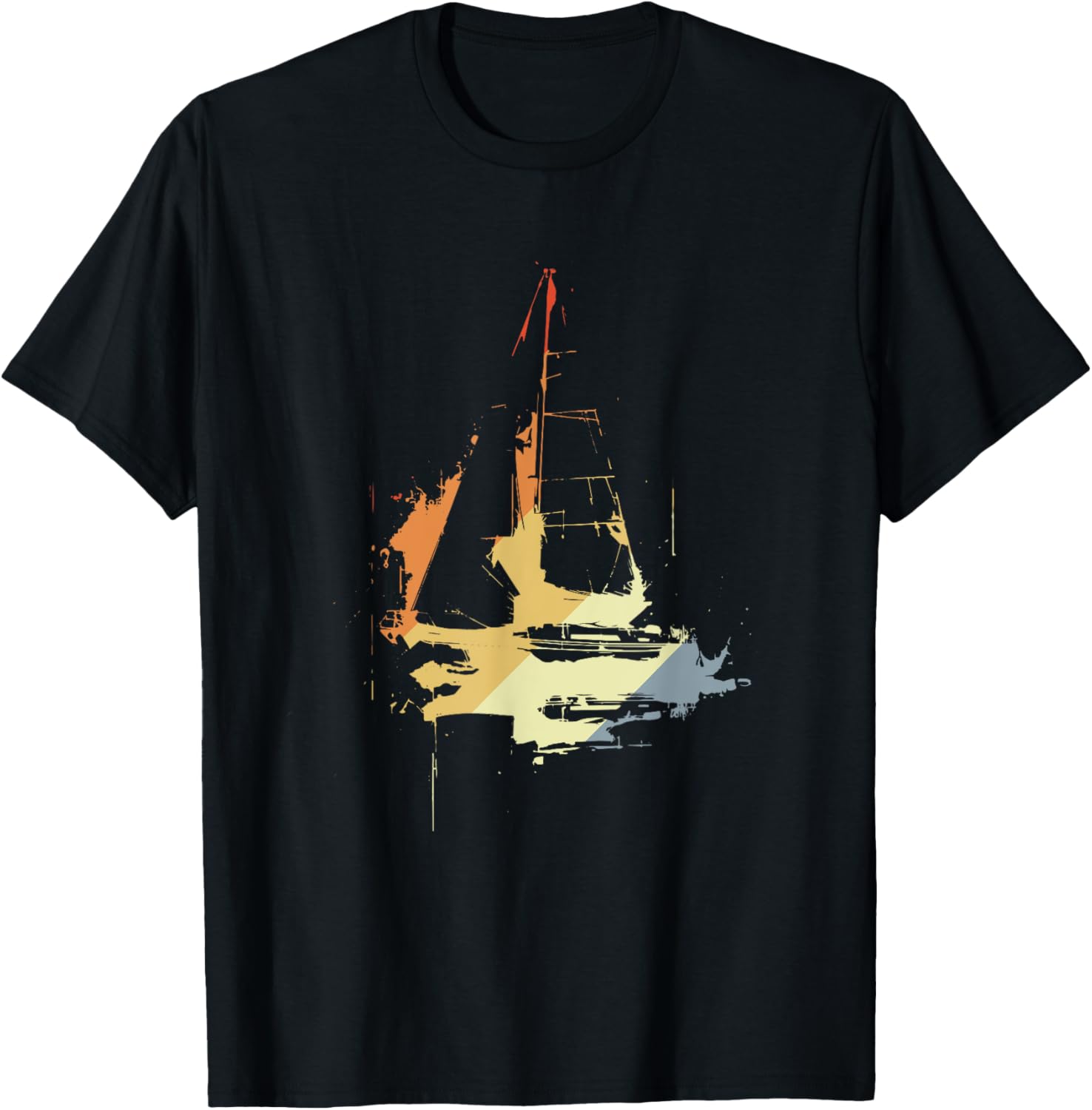 Vintage Sailboat Sketch Sailor