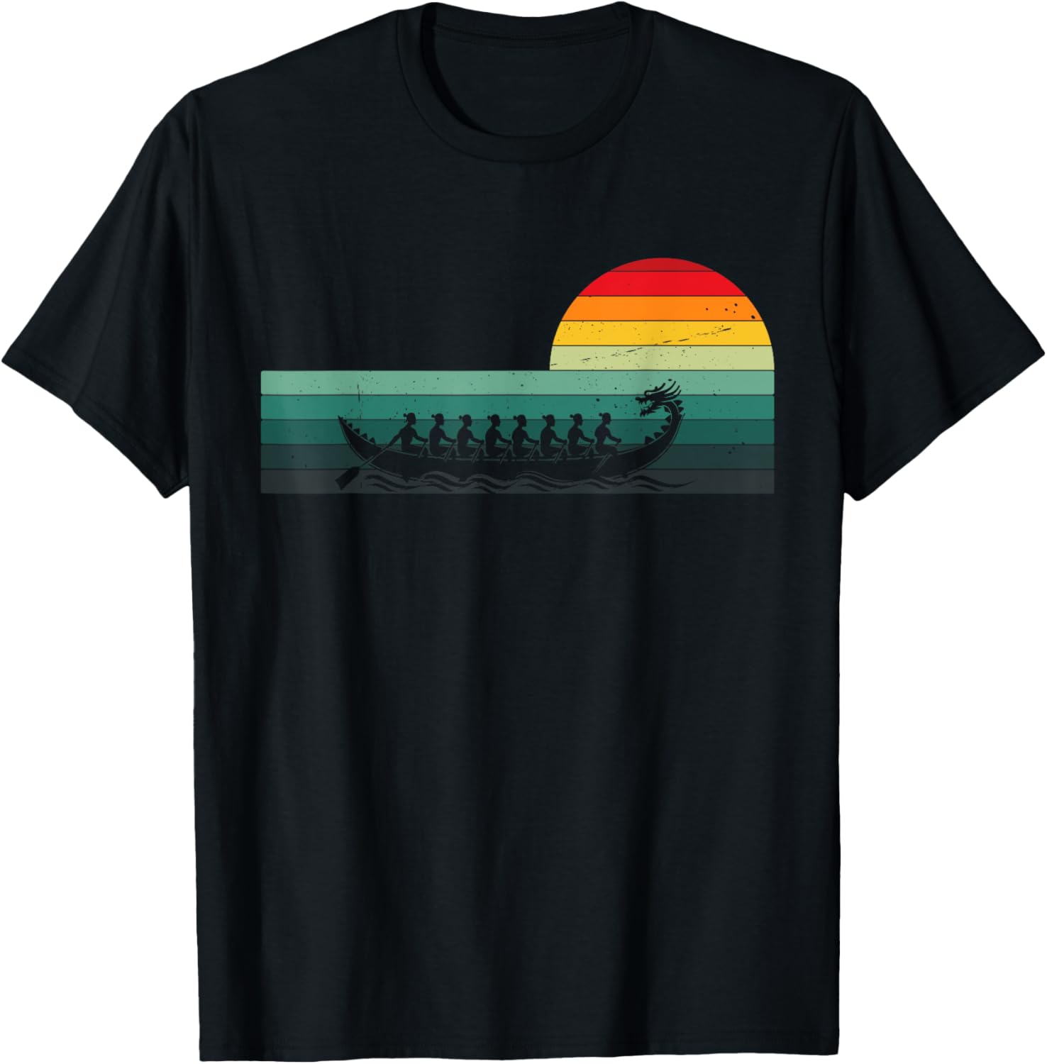 Retro Sunset Dragon Boat