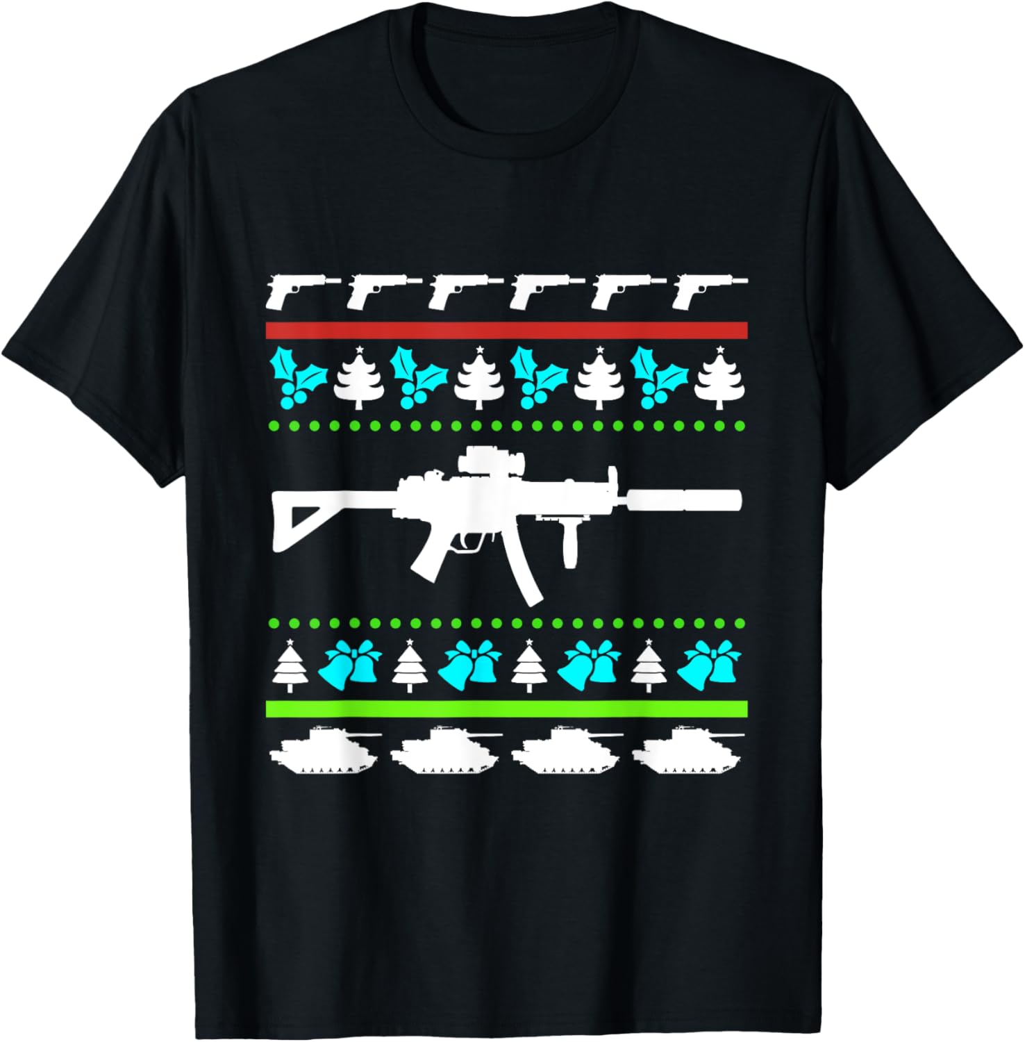 Shooting Range Ugly Christmas Machine Gun Weapons