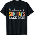 Boat Waves Sun Rays Lake Days Funny Vacation