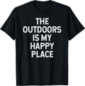 The Outdoors Is My Happy Place hiking camping retro vintage