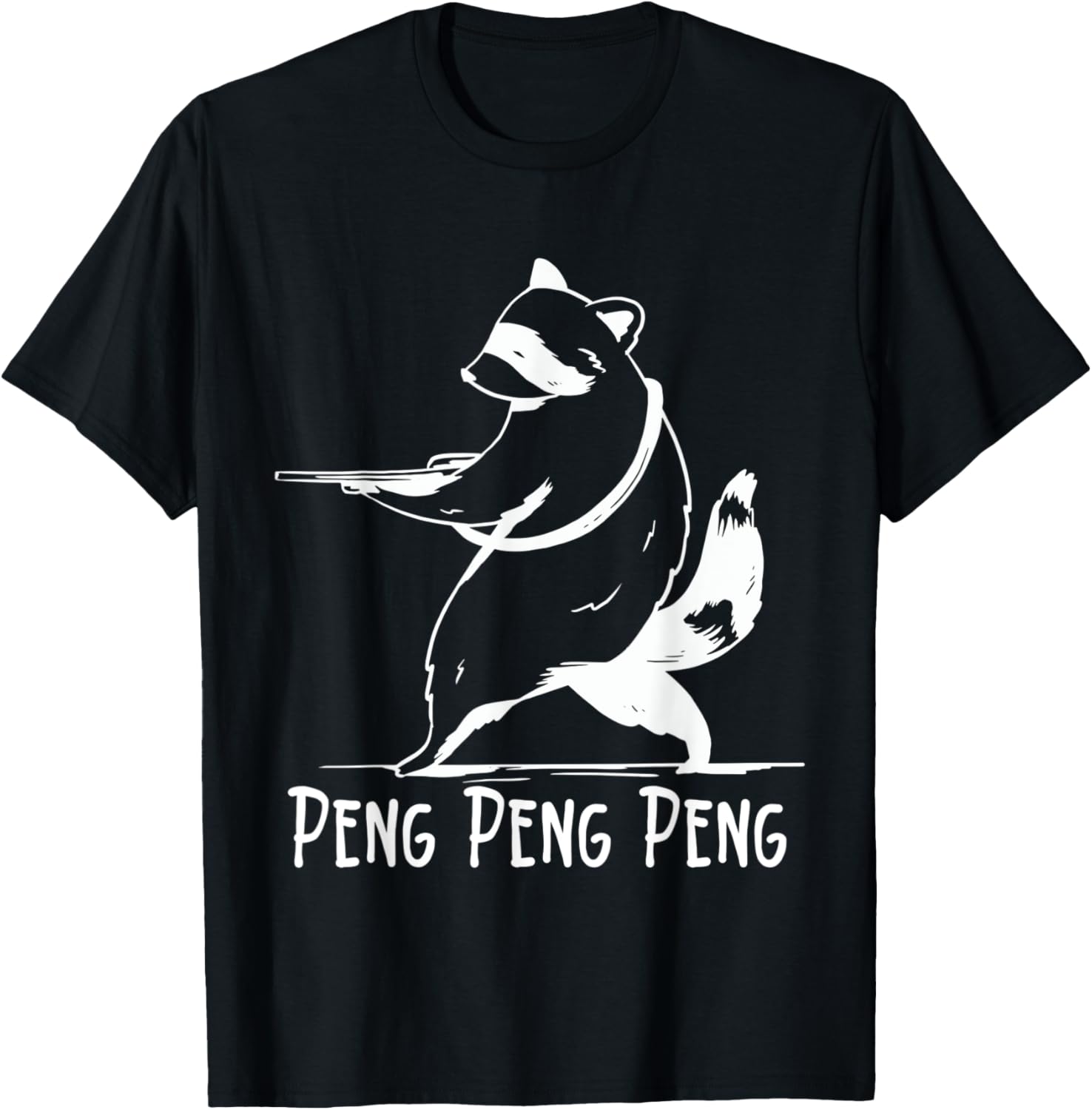 Cute Racoon Animal Peng Gun Funny Hunting Art