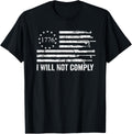 I Will Not Comply Funny Pro Gun Rights Usa Guns Flag