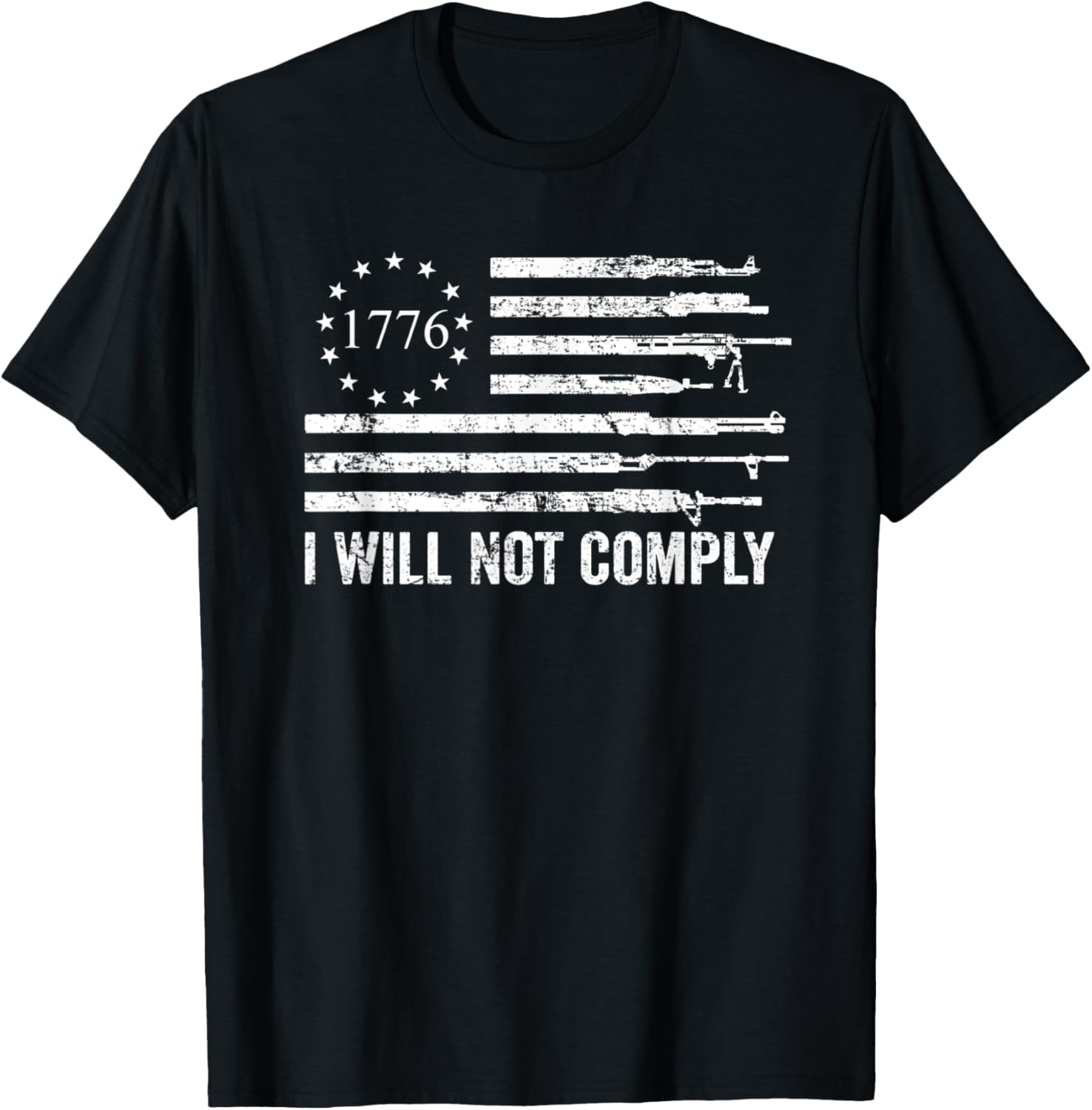 I Will Not Comply Funny Pro Gun Rights Usa Guns Flag