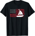 Funny Sailing Design Men Women Us Flag Sailboat