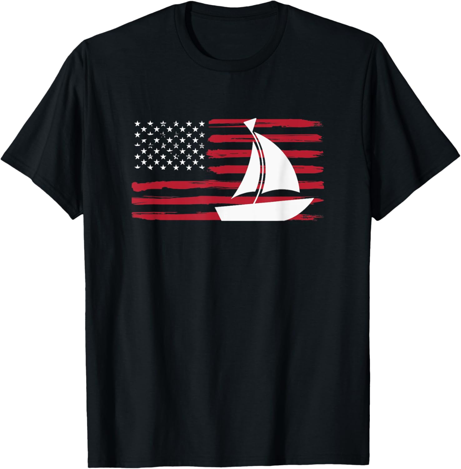 Funny Sailing Design Men Women Us Flag Sailboat