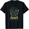 Mens Save Earth It's the Only Place with Puppy Funny Tee