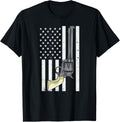 Retro American Flag Usa Patriotic Gun Owner Gun Lover T Shirt Women
