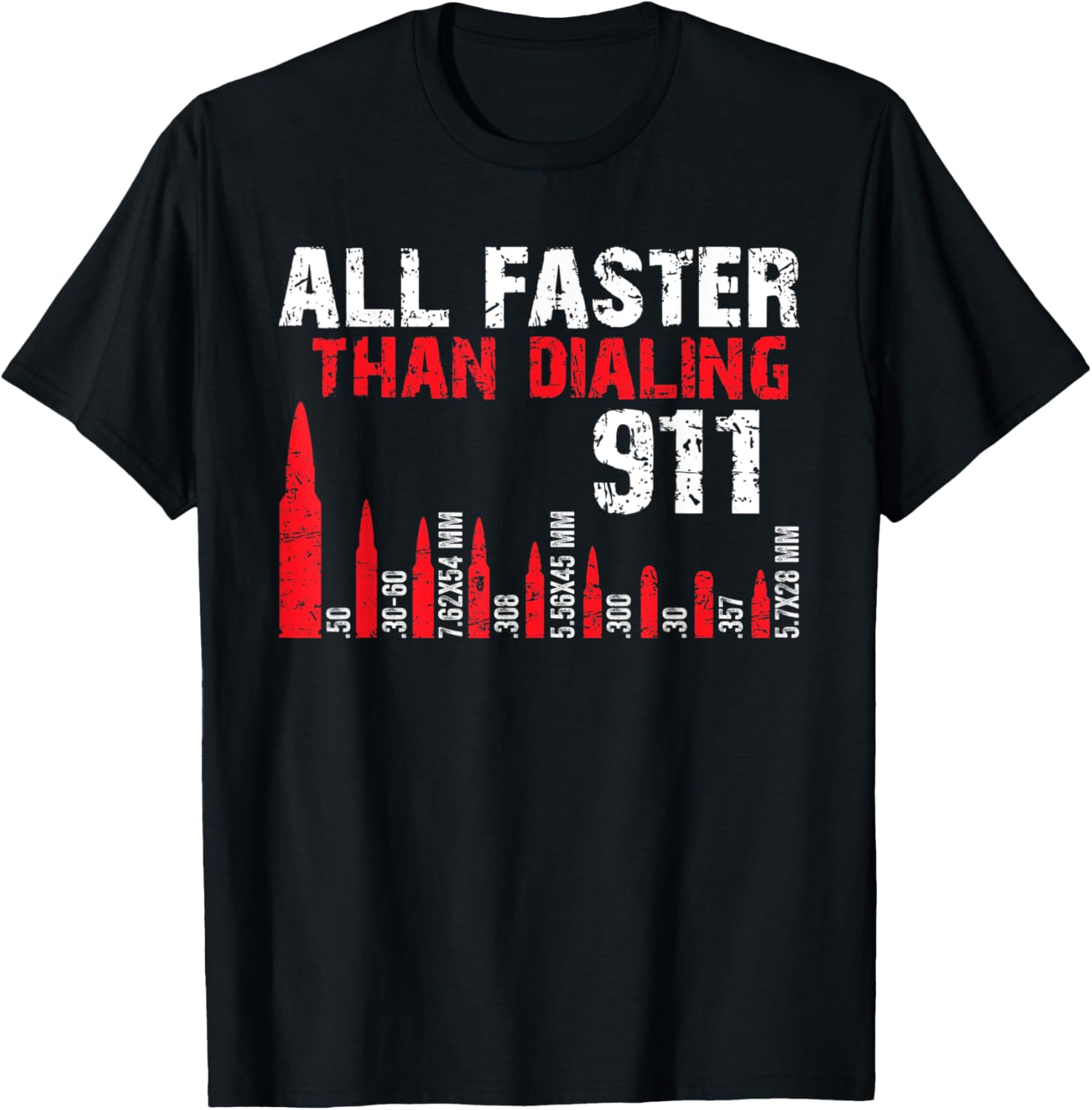 All Faster Than Dialing 911 American Flag Bullet Gun Lovers Women Men