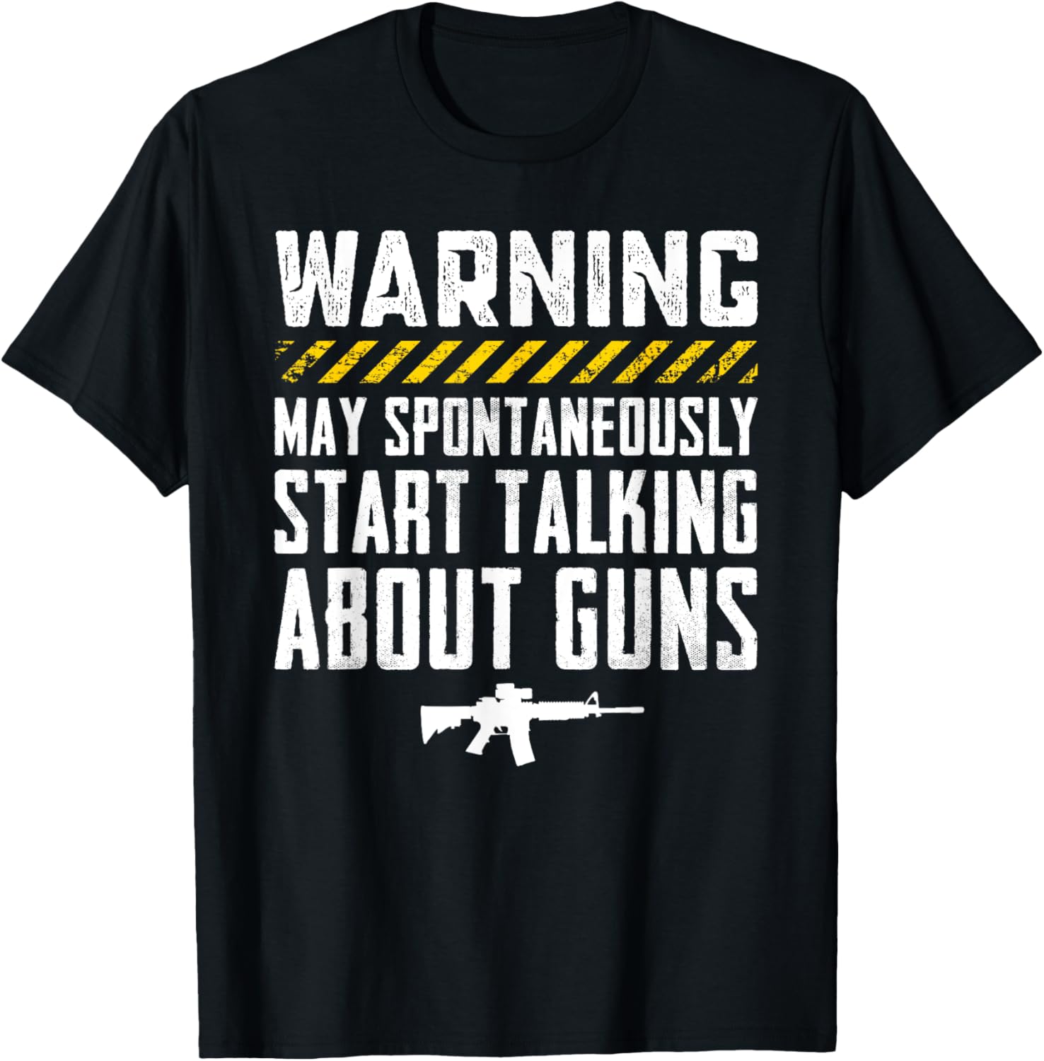 Warning May Start Talking About Guns Funny Mens Gun