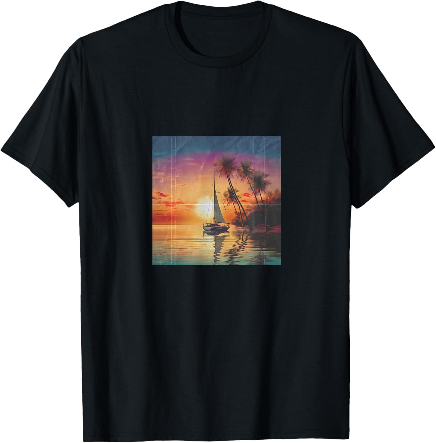 Retro Sailboat Crumpled Paper Design Of Sailboat Hawaii