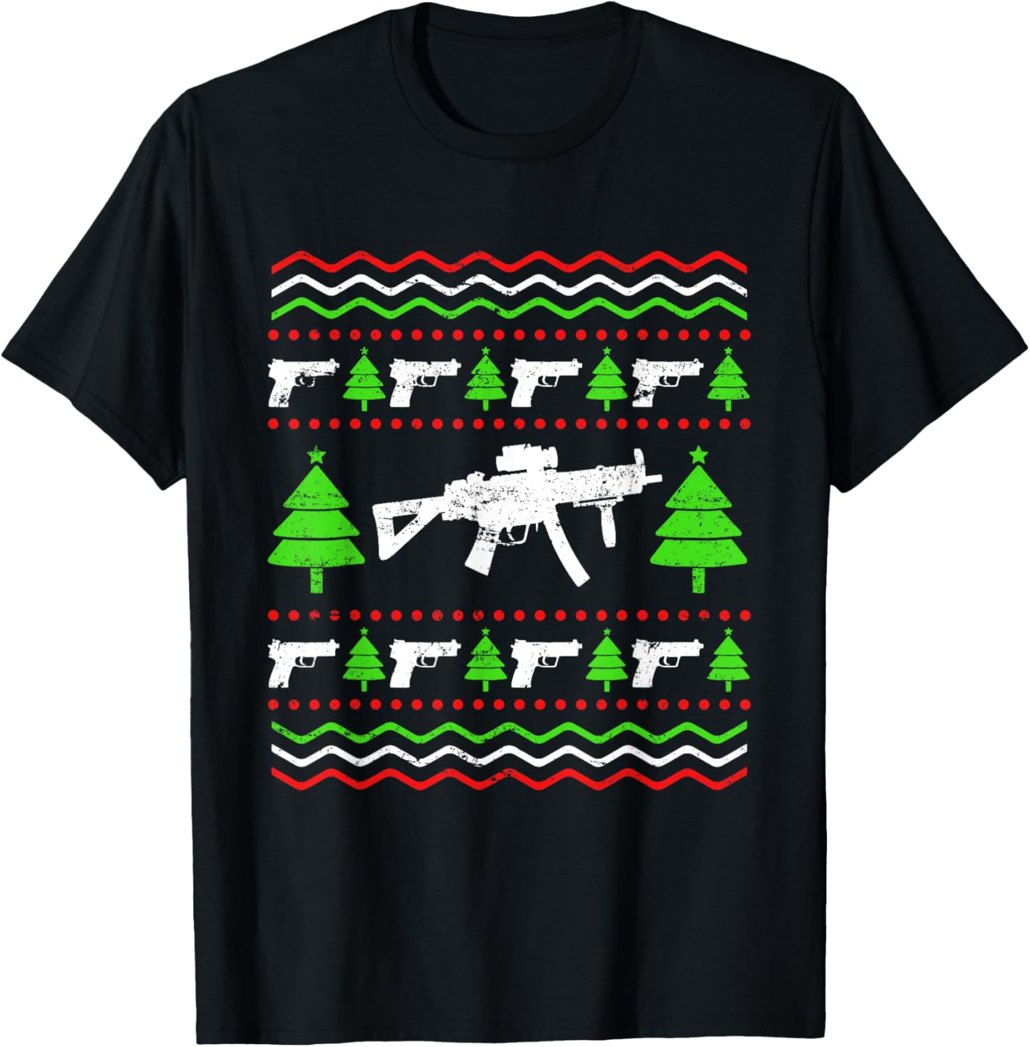 Ugly Christmas Weapons Pistols Machine Gun Shooting Range