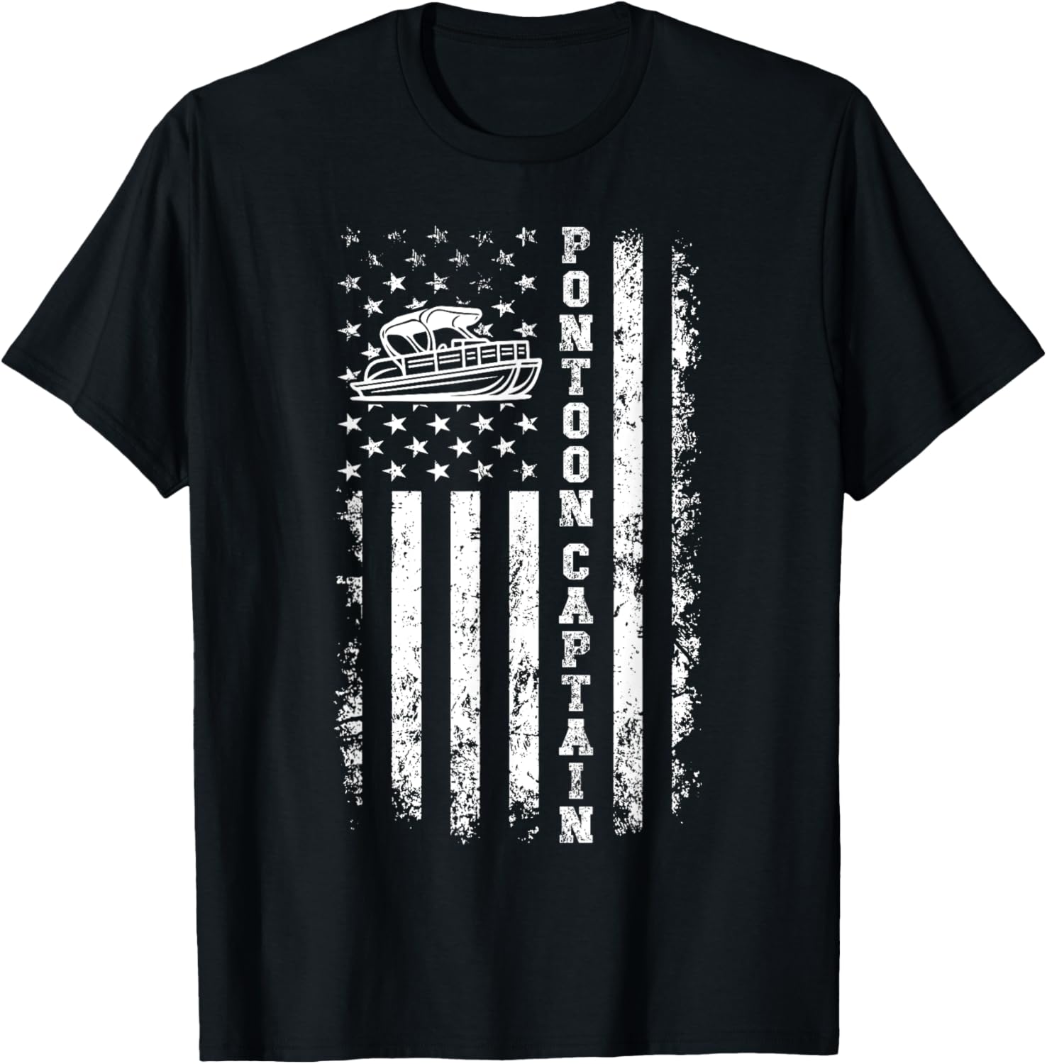 Pontoon Captain 4Th Of July American Flag Boating