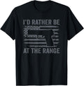 Id Rather Be At Gun Range Pistol Usa Flag Funny Gun Women