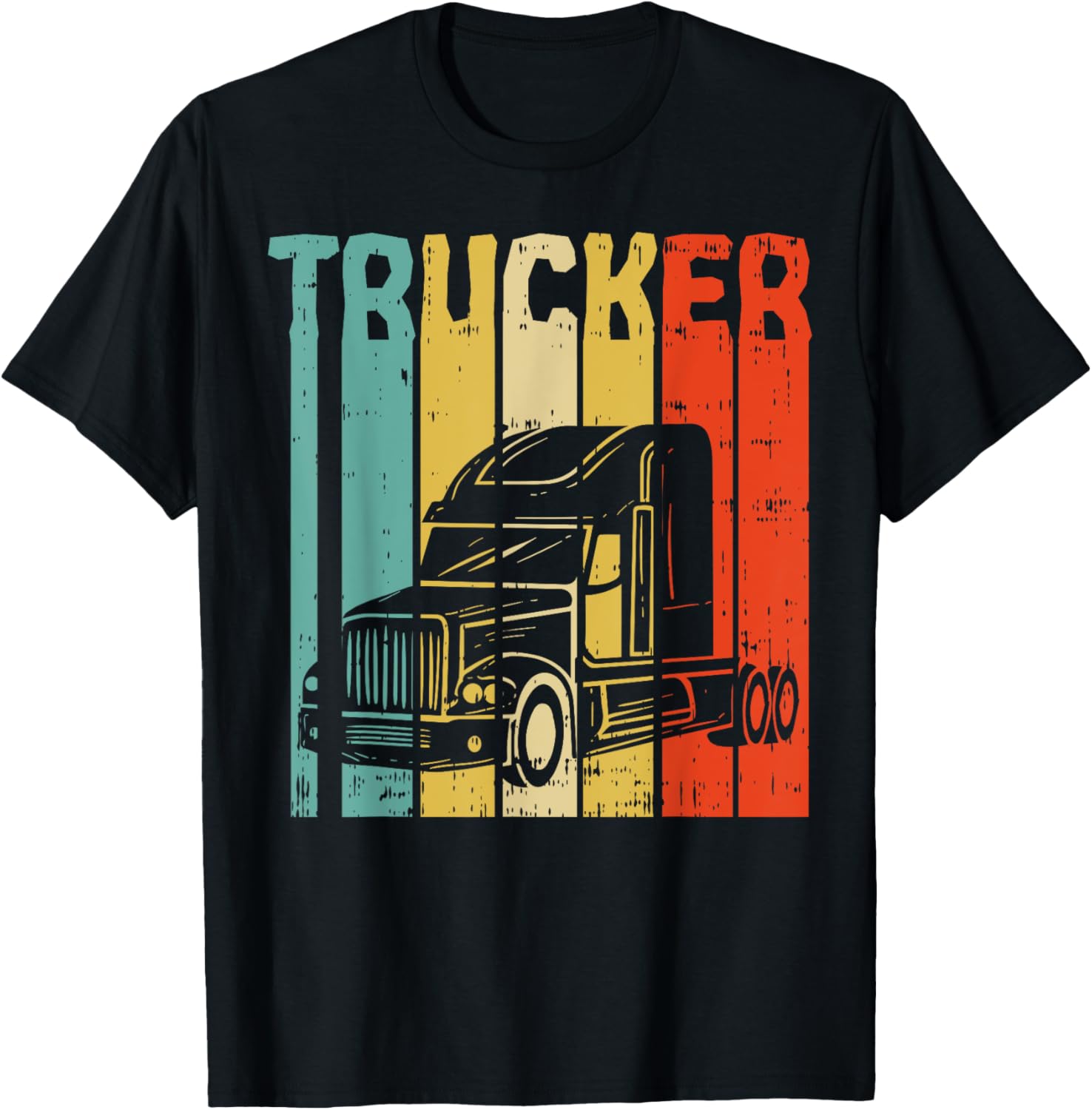 Trucker Retro Truckin Big Rig Semi Trailer Truck