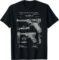 Luger Pistol Blueprint Vintage Guns Tshirt