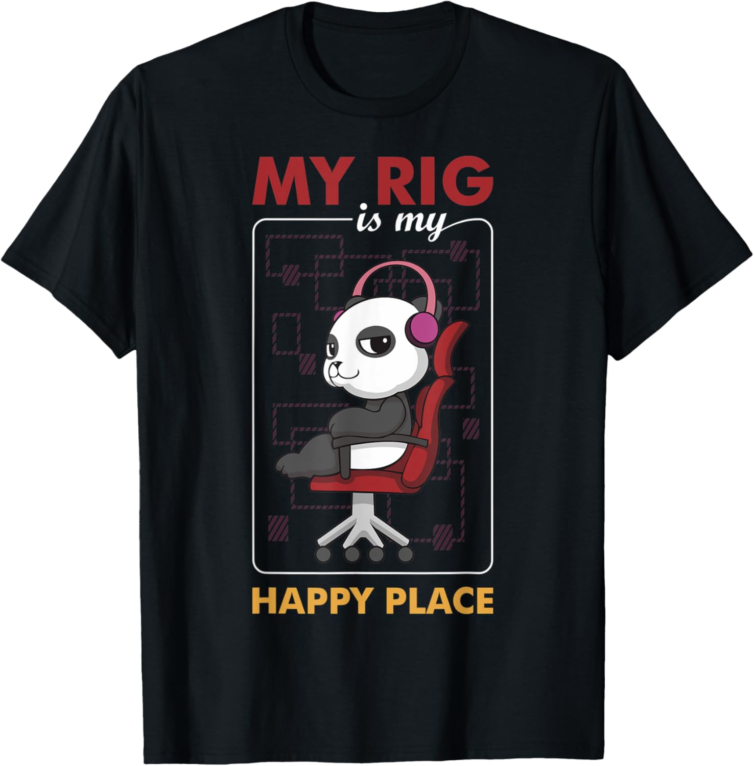 My Rig Is My Happy Place Gamer Panda Bear Video Gaming