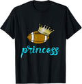 Fantasy Football Princess Blue Text First Place Crown Shirt