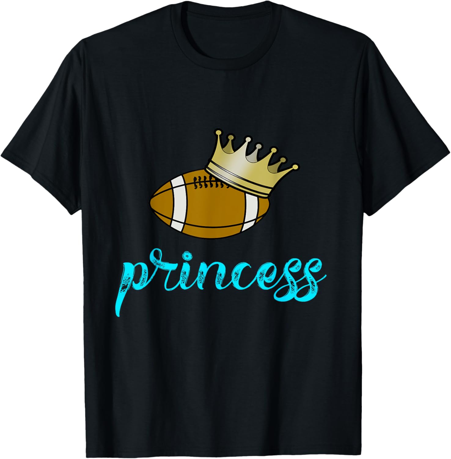 Fantasy Football Princess Blue Text First Place Crown Shirt
