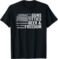 Guns Titties Beer Freedom Usa Flag Funny Mens Drinking
