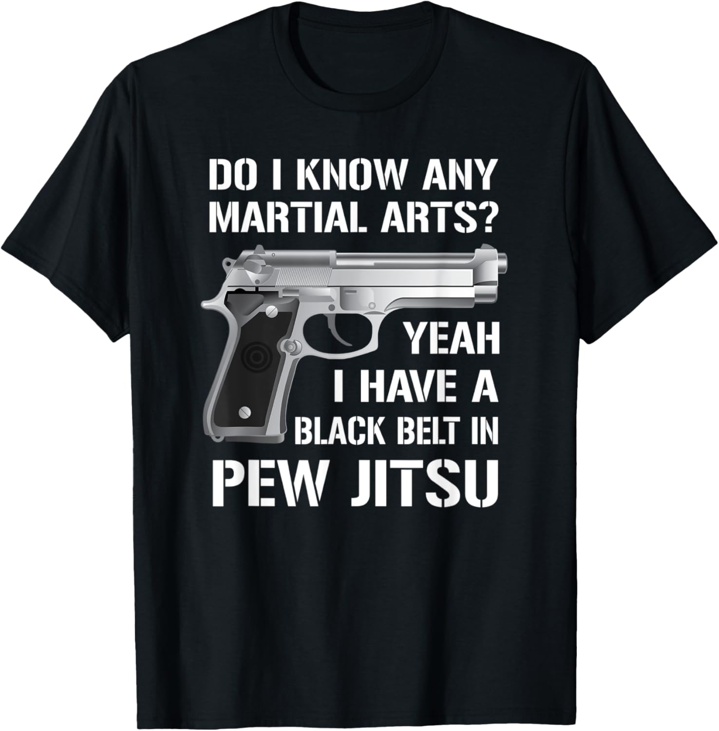 Black Belt In Pew Jitsu Funny Pro Gun Lover