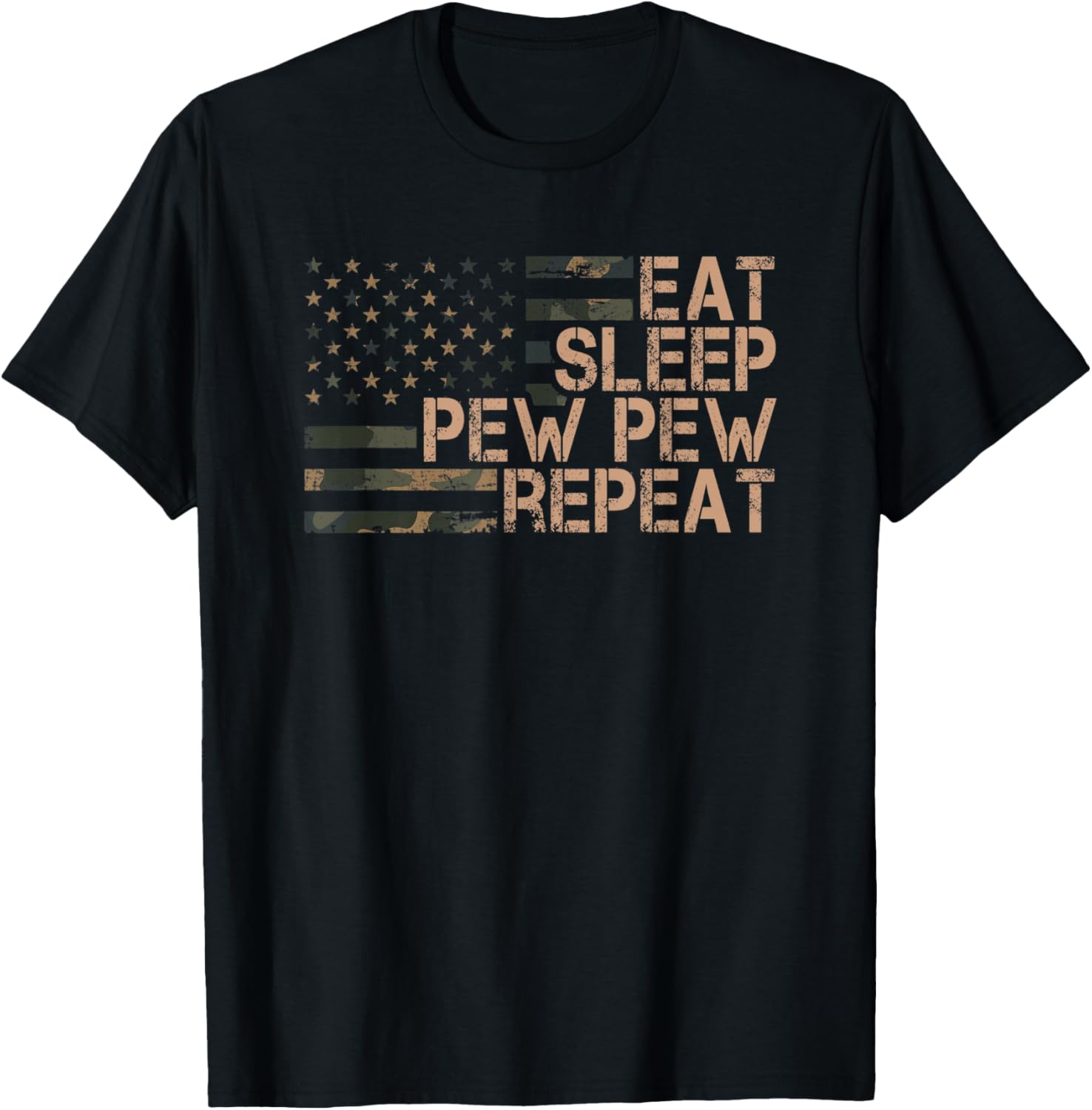 Eat Sleep Pew Repeat Camouflage Usa Pro Guns Funny Gun