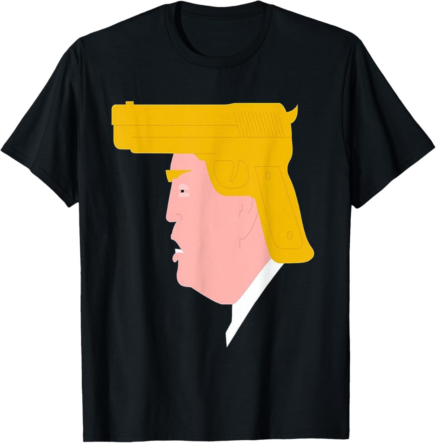 Trump Hot Head Handgun Toupee T Shirt Wig Donald Politics