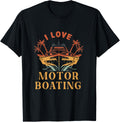 Vintage Retro I Love Motor Boating Boater
