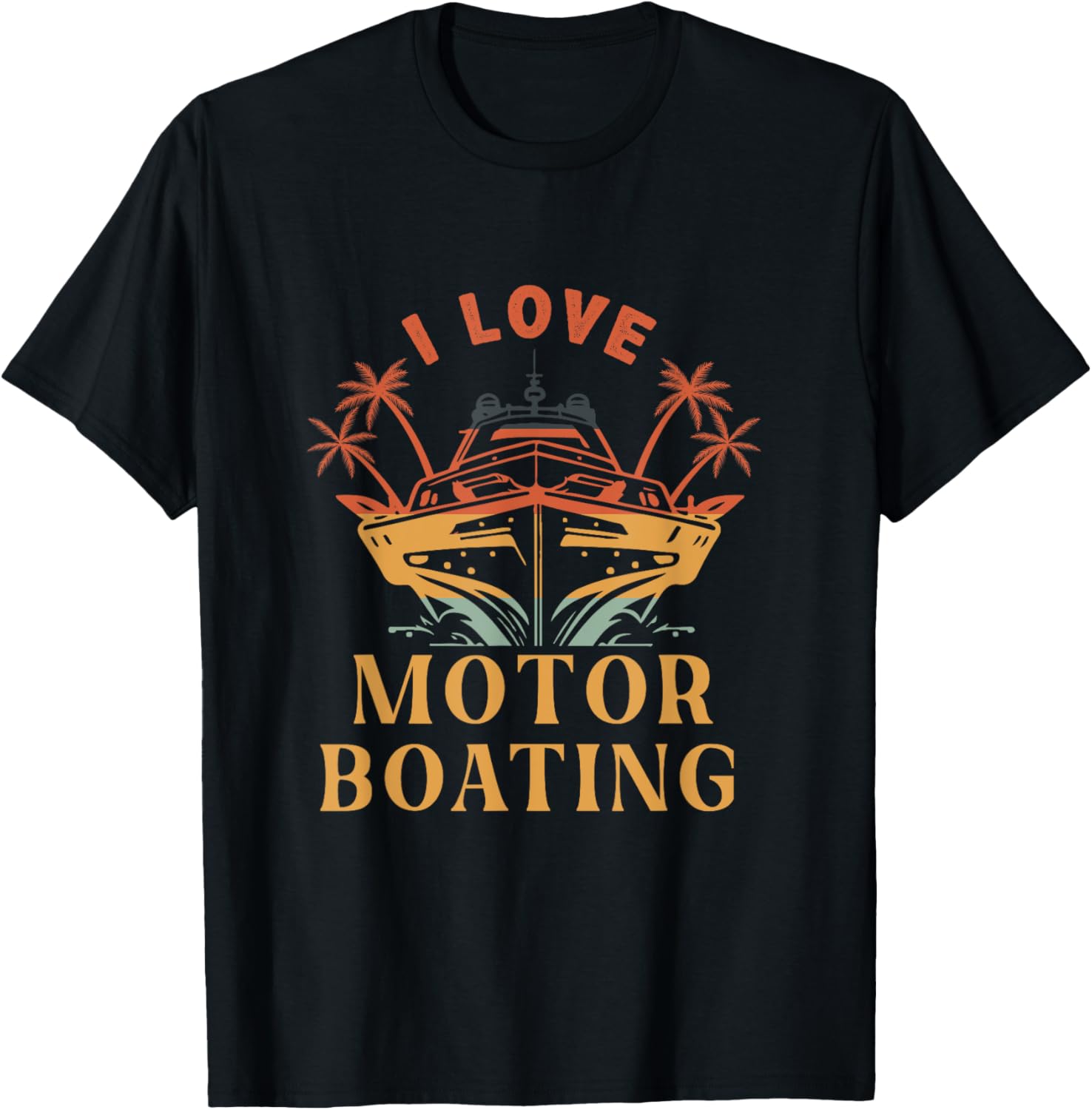 Vintage Retro I Love Motor Boating Boater