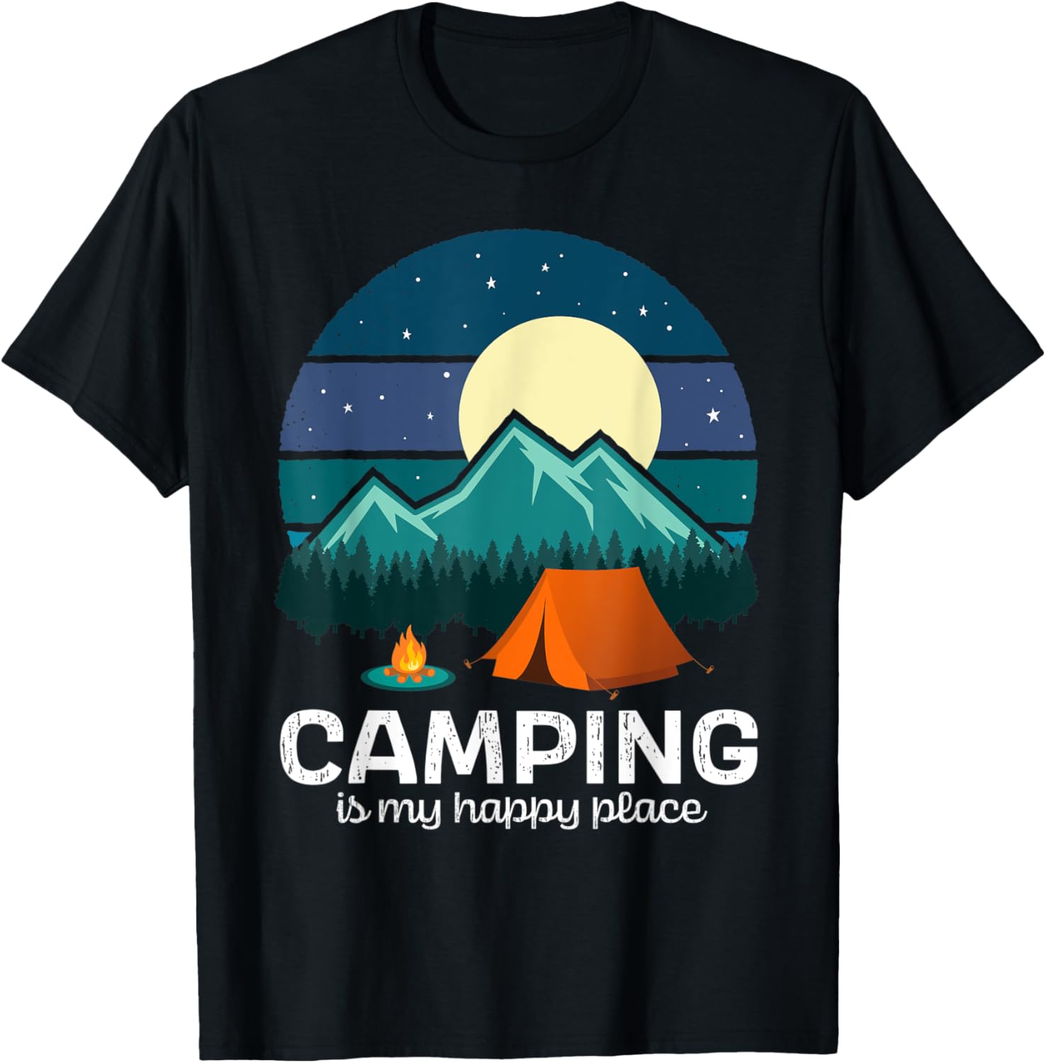 Retro Camping Is My Happy Place Hiking Camping Men Women
