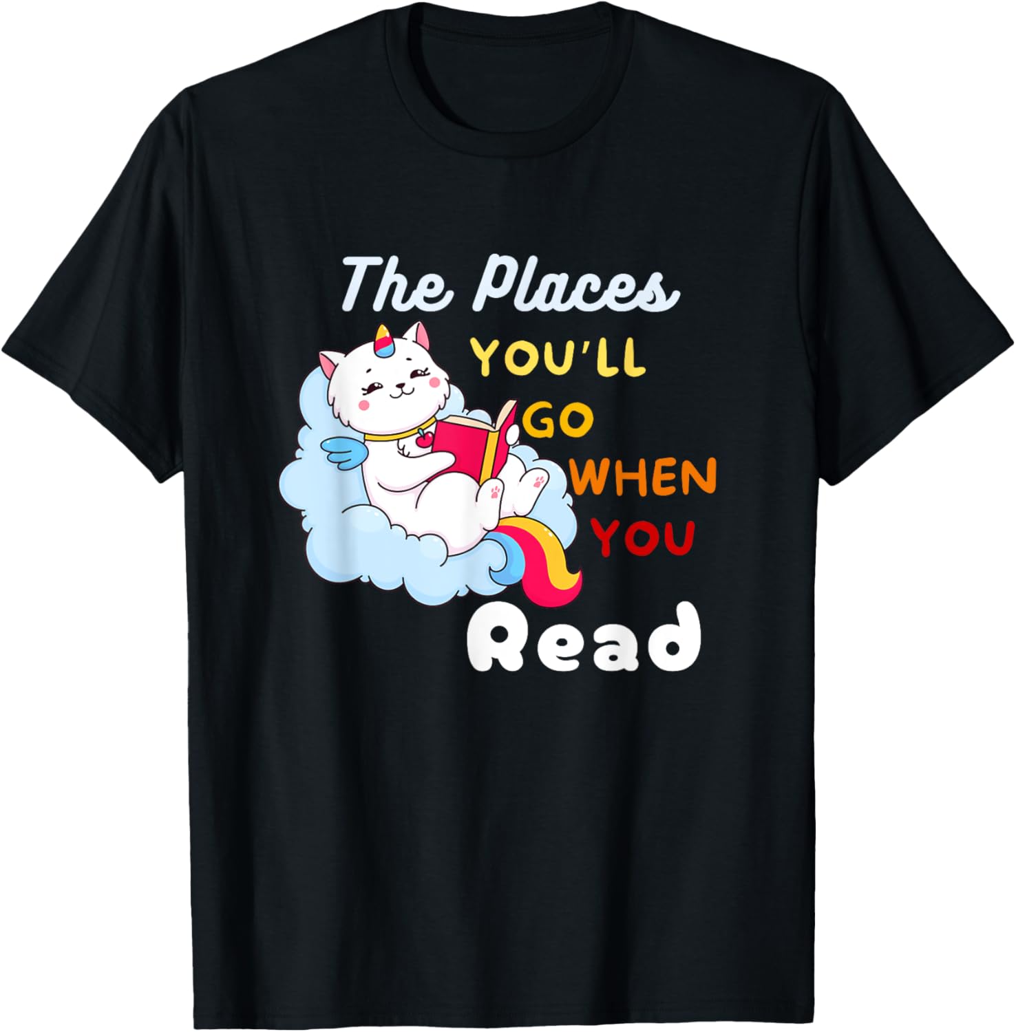 Cat Reading The Places You\u2019ll Go When You Read funny