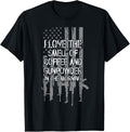 I Love Smell Of Coffee Gunpowder Humor Tee Gun Lover
