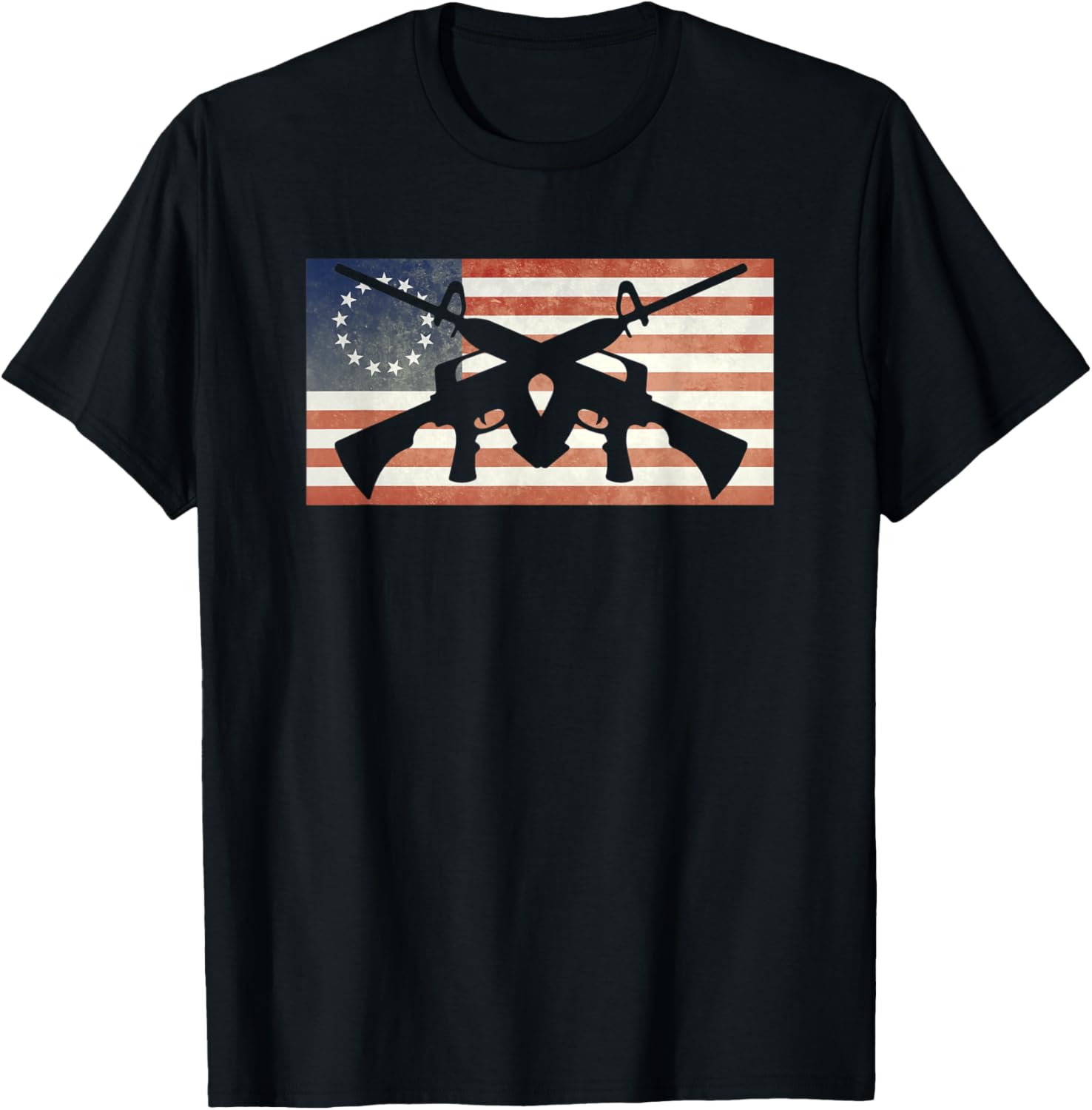 Betsy Ross American Flag 13 Star Cross Ar Rifle Gun Patriot
